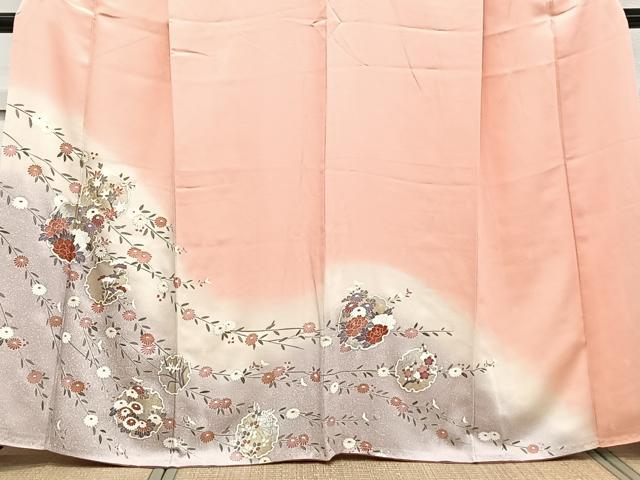 平和屋着物■訪問着 枝垂れ雪輪花文 暈し染め 金銀彩 正絹 逸品 CABF8152xi