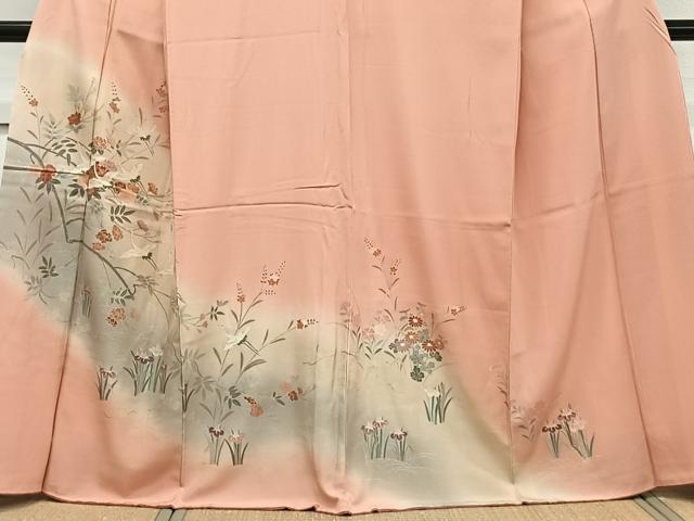 平和屋着物■訪問着 飛鶴枝花文 暈し染め 金銀彩 正絹 逸品 未使用 CABF8159xi