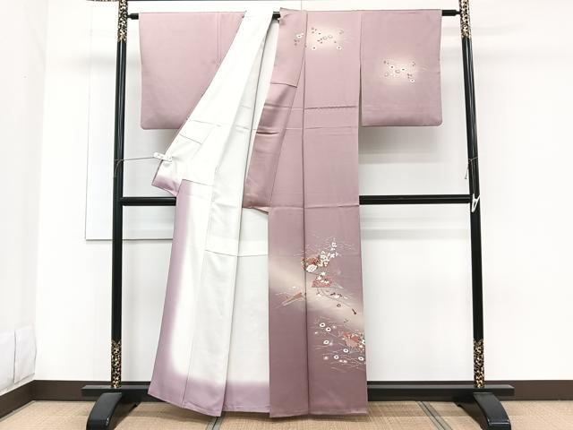 平和屋着物■訪問着 檜扇花文 暈し染め 金銀彩 正絹 逸品 CABF8163xi