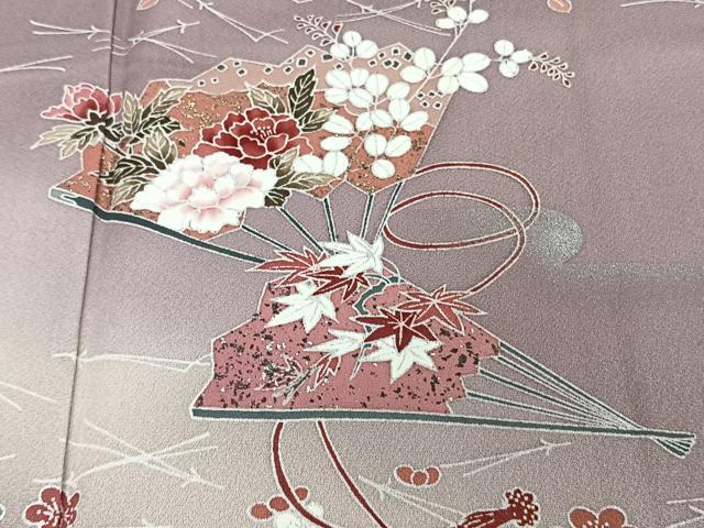 平和屋着物■訪問着 檜扇花文 暈し染め 金銀彩 正絹 逸品 CABF8163xi