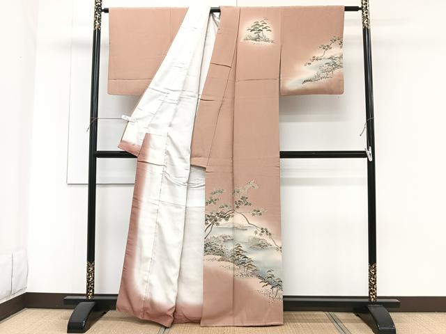 平和屋着物■訪問着 遠山枝葉文 暈し染め 正絹 逸品 CABF8168xi