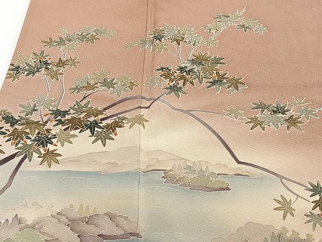 平和屋着物■訪問着 遠山枝葉文 暈し染め 正絹 逸品 CABF8168xi