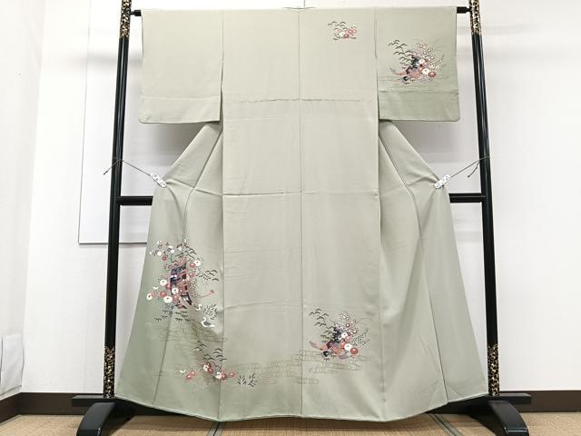 平和屋着物■訪問着 誰が袖花鳥文 金彩 正絹 逸品 CABF8172xi