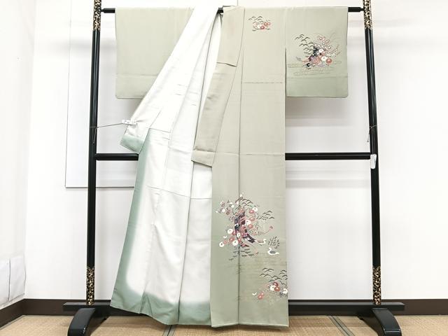 平和屋着物■訪問着 誰が袖花鳥文 金彩 正絹 逸品 CABF8172xi