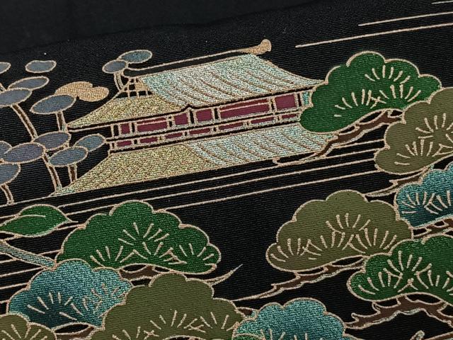 平和屋着物■豪華黒留袖 流水風景文 金彩 正絹 逸品 CABF8178xi