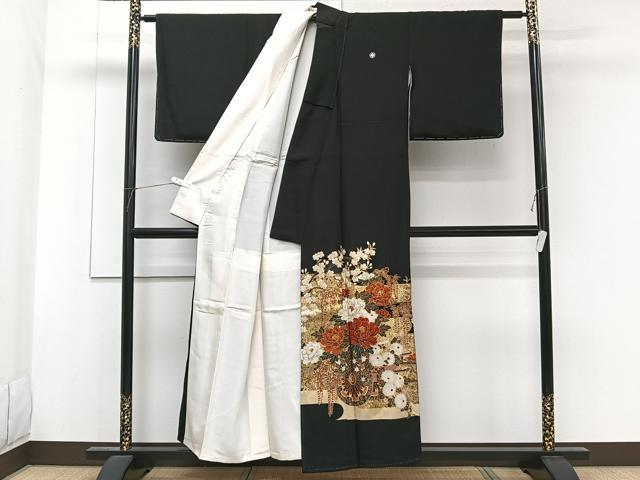 平和屋着物■豪華黒留袖 作家物 花車文 金彩 正絹 逸品 CABF8186xi