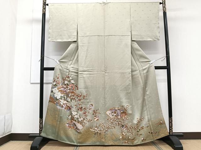 平和屋着物■訪問着 飛鳥風景人物花文 金彩 正絹 逸品 CABF8190xi