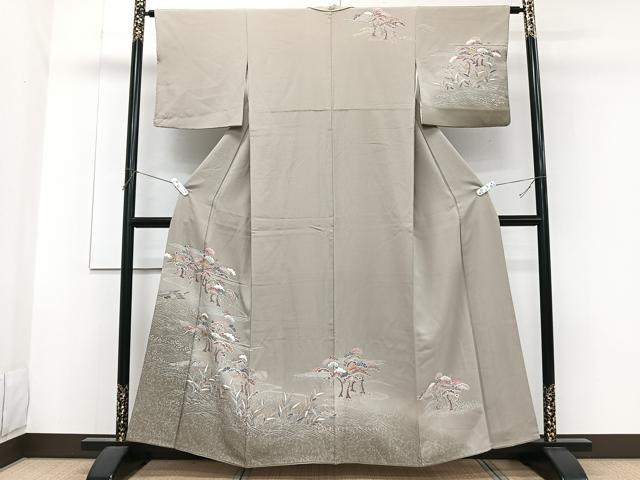 平和屋着物■訪問着 枝松船食器文 暈し染め 金彩 正絹 逸品 CABF8219xi