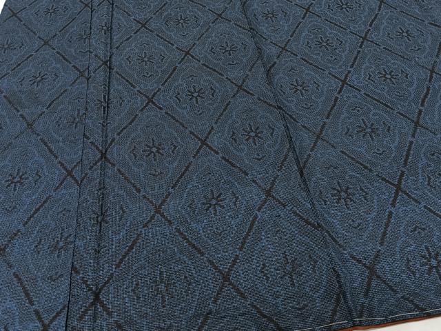 平和屋着物■本場大島紬 菱花文 正絹 逸品 CABF8223xi