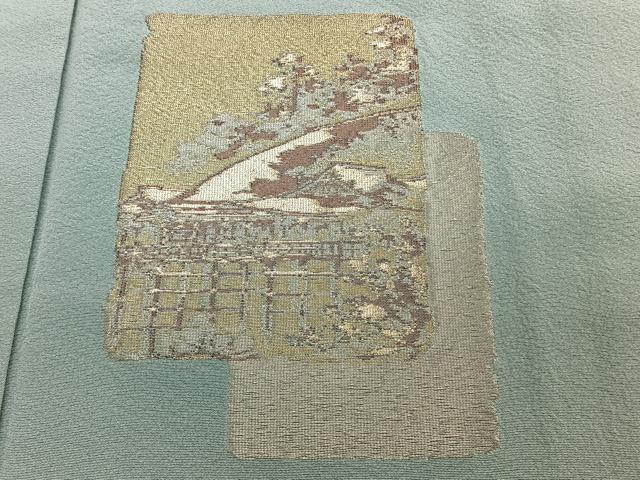 平和屋着物■訪問着 色紙風景文 寿光織 金糸 正絹 逸品 CABF8225xi