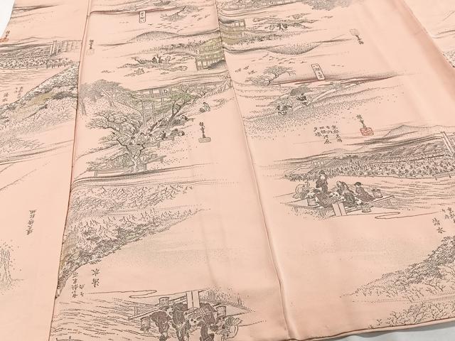 平和屋着物■上質な小紋 名勝風景文 金糸 正絹 逸品 CABF8229xi