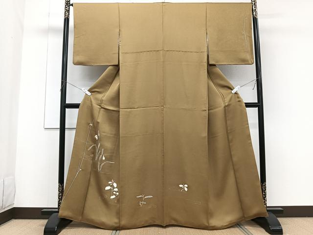 平和屋着物■訪問着 駒刺繍 流水草花文 金彩 正絹 逸品 CABF8237xi