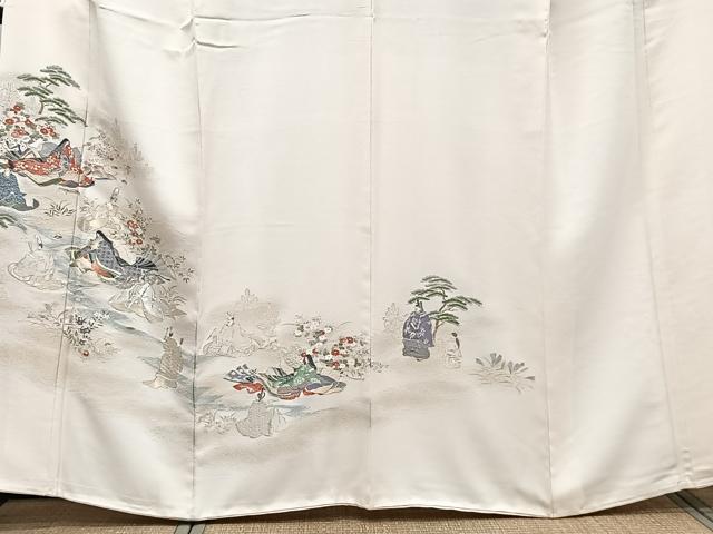 平和屋着物■豪華色留袖 人物風景文 寿光織 金糸 正絹 逸品 CABF8242xi