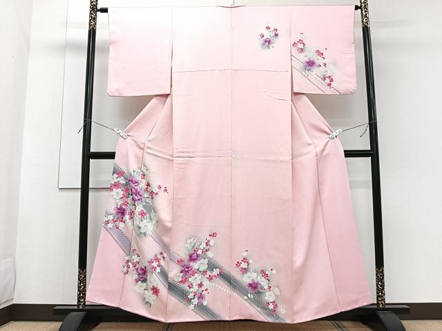 平和屋着物■訪問着 草花文 暈し染め 正絹 逸品 CABF8248xi