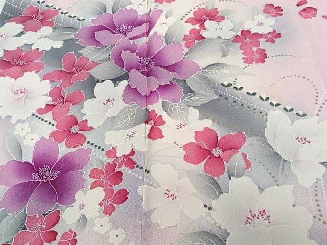 平和屋着物■訪問着 草花文 暈し染め 正絹 逸品 CABF8248xi