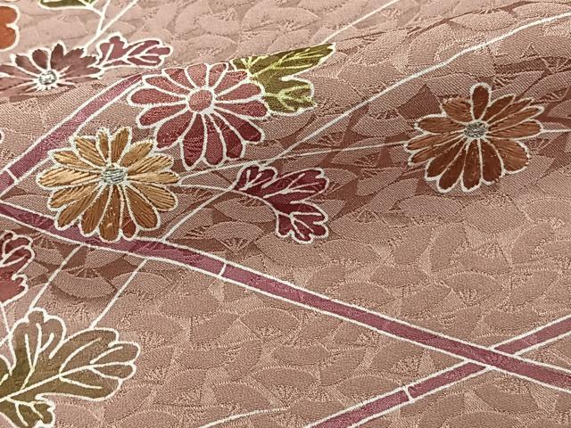 平和屋着物■訪問着 絞り 刺繍 草花文 銀糸 正絹 逸品 CABF8258xi