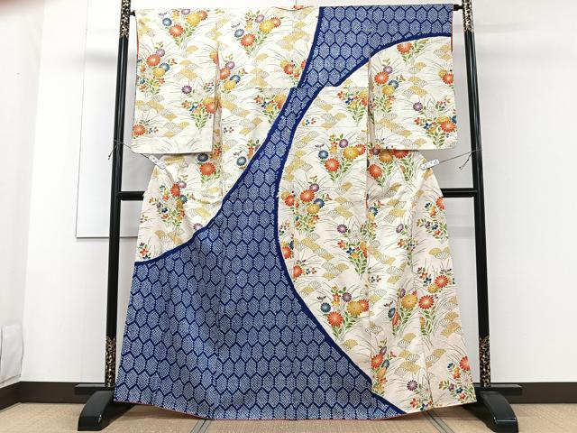 平和屋着物■訪問着 絞り 草花文 金彩 正絹 逸品 CABF8302xi