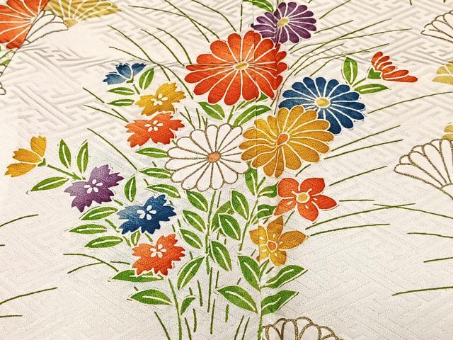 平和屋着物■訪問着 絞り 草花文 金彩 正絹 逸品 CABF8302xi
