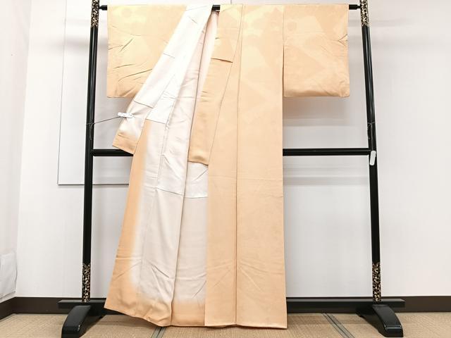 平和屋着物■上質な色無地 切嵌七宝花地紋 雄黄色 正絹 逸品 CABF8308xi