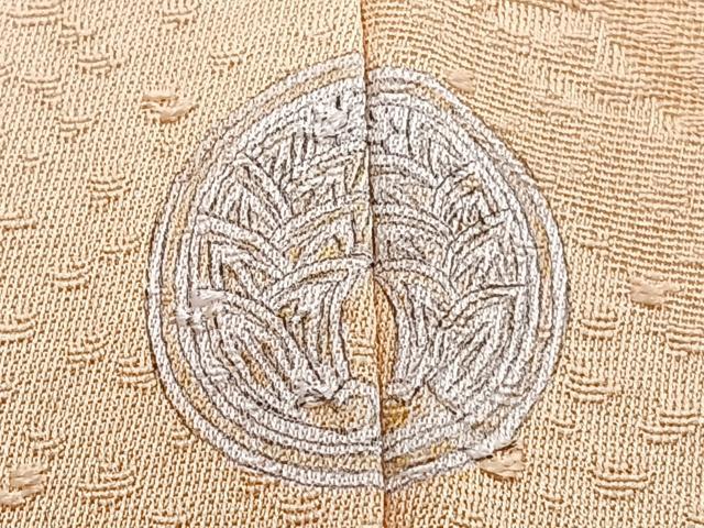 平和屋着物■上質な色無地 切嵌七宝花地紋 雄黄色 正絹 逸品 CABF8308xi