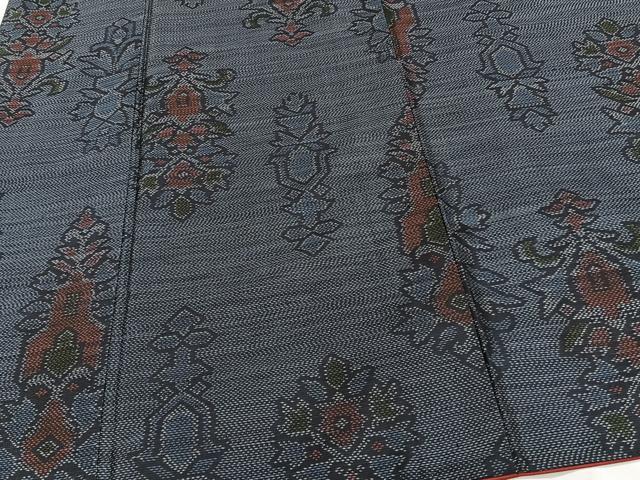 平和屋着物■本場大島紬 草花文 正絹 逸品 CABF8316xi