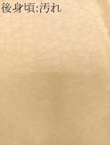 平和屋着物■上質な色無地 枝花文 蜂蜜色 正絹 逸品 CABF8323xi
