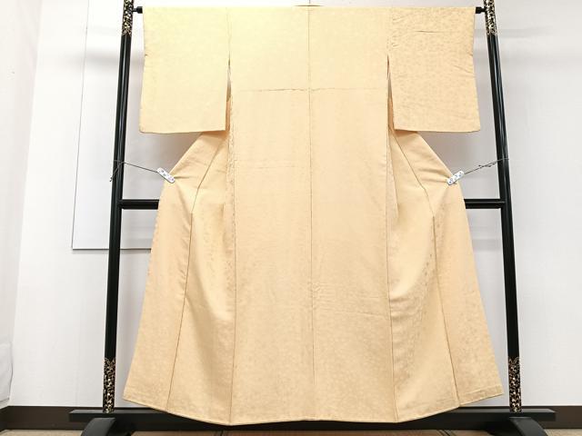 平和屋着物■上質な色無地 枝花文 蜂蜜色 正絹 逸品 CABF8323xi