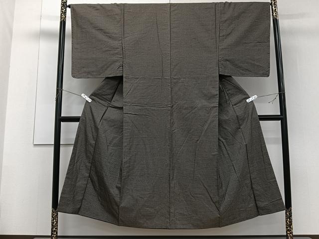平和屋着物■男性 本場大島紬 格子文 正絹 逸品 CABF8329xi