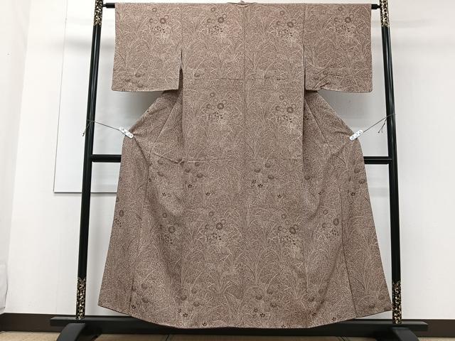 平和屋着物■上質な小紋 草花文 正絹 逸品 CABF8334xi