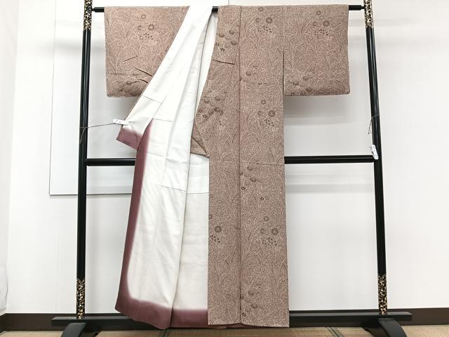 平和屋着物■上質な小紋 草花文 正絹 逸品 CABF8334xi