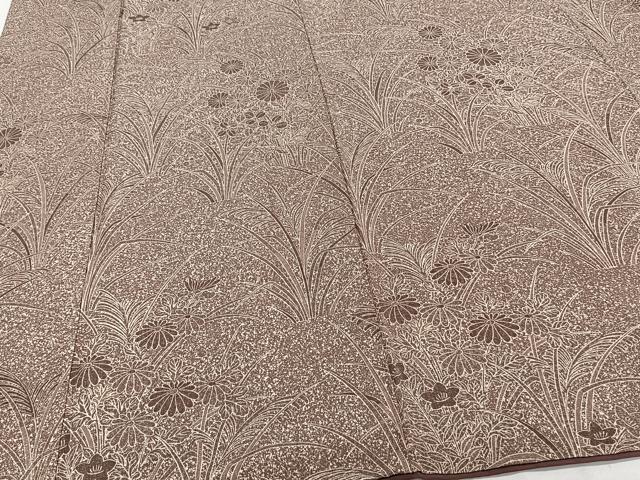 平和屋着物■上質な小紋 草花文 正絹 逸品 CABF8334xi