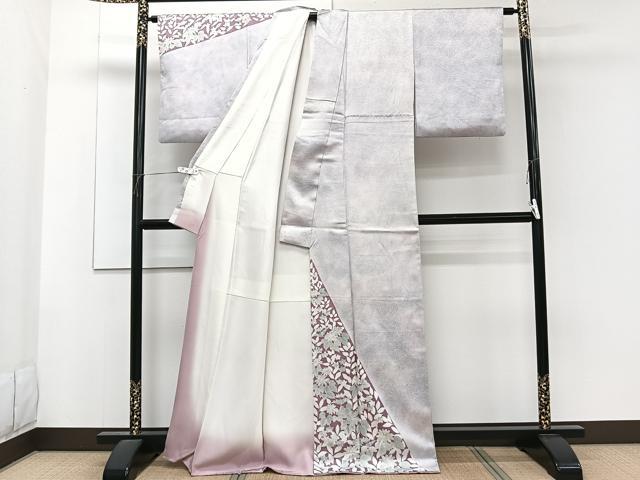 平和屋着物■訪問着 草花文 暈し染め 正絹 逸品 CABF8335xi