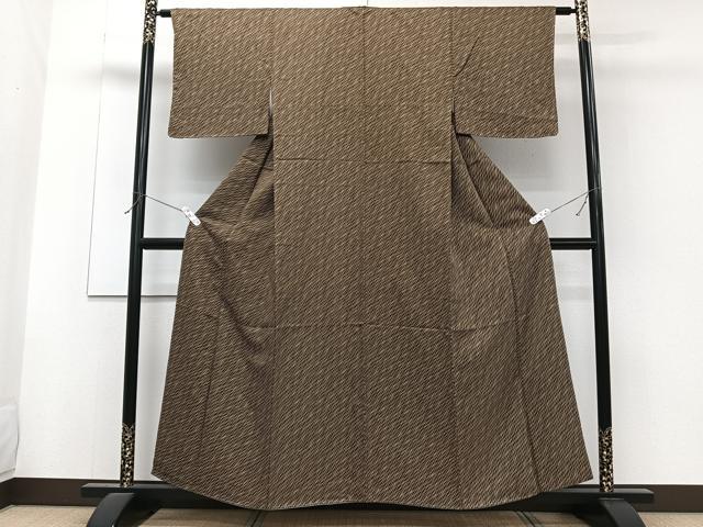 平和屋着物■上質な小紋 よろけ縞 正絹 逸品 未使用 CABF8354xi