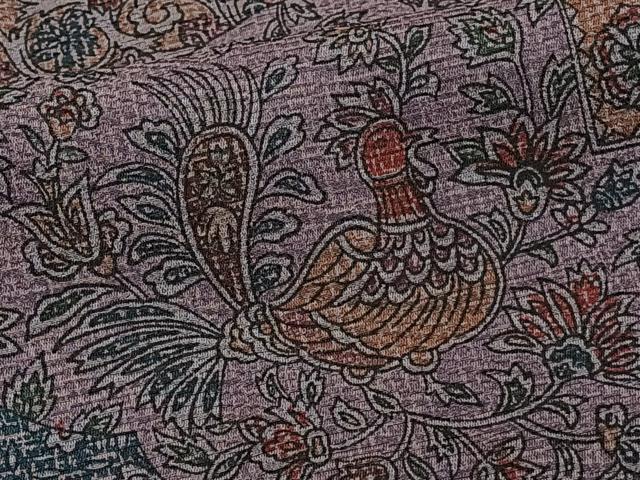 平和屋着物■上質な小紋 切嵌花鳥文 正絹 逸品 CABF8357xi