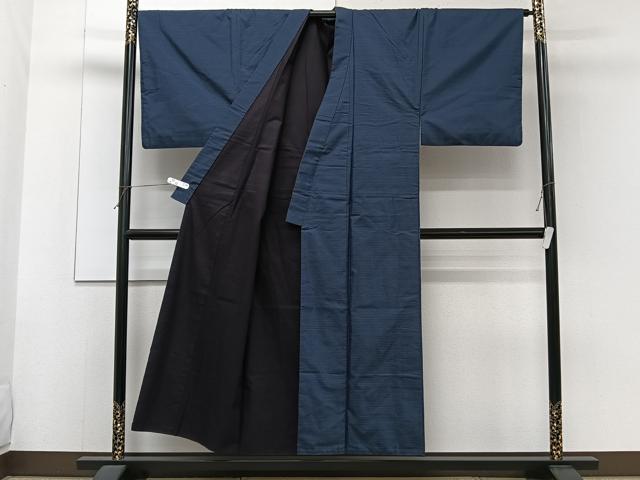 平和屋着物■男性 本場大島紬 格子 正絹 逸品 CABF8360xi
