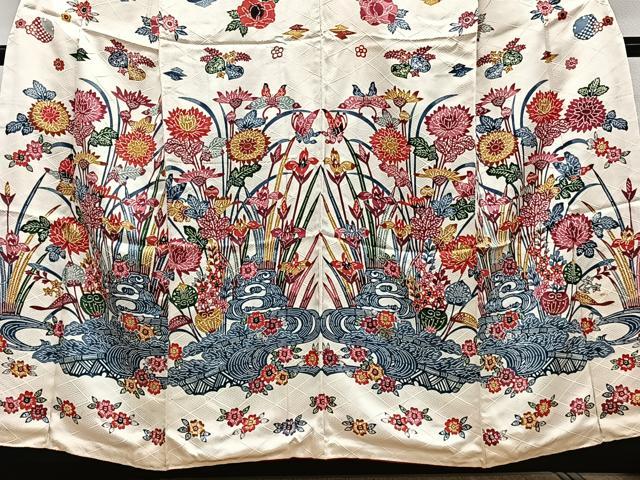平和屋着物■訪問着 型染め 花蝶文 高島屋扱い 正絹 逸品 CABF8366xi