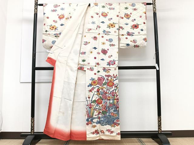 平和屋着物■訪問着 型染め 花蝶文 高島屋扱い 正絹 逸品 CABF8366xi