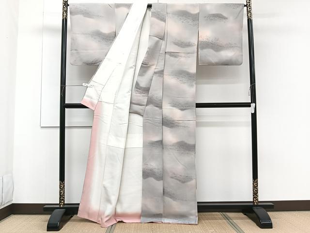 平和屋着物■上質な小紋 樹林文 地紋お越し 暈し染め 正絹 逸品 CABF8371xi