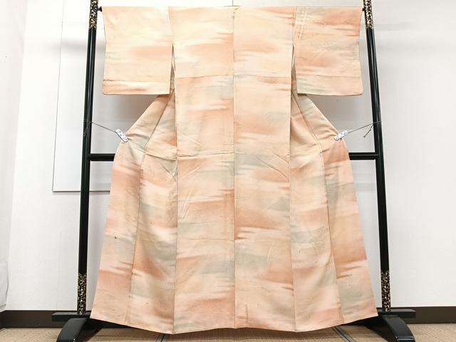 平和屋着物■上質な小紋 流水草花文 暈し染め 正絹 逸品 CABF8376xi