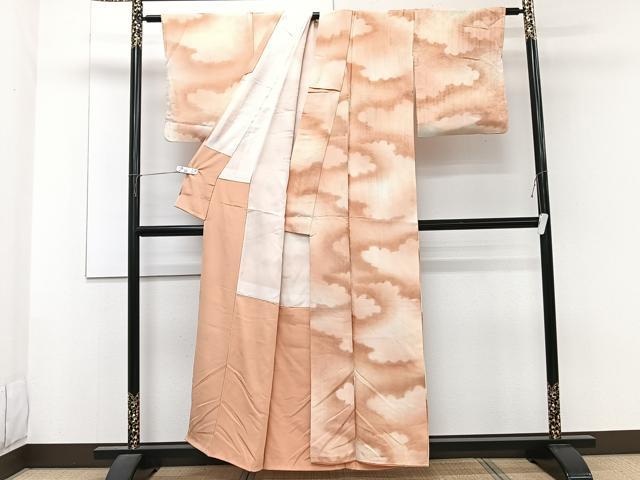 平和屋着物■上質な小紋 雲取り文 暈し染め 正絹 逸品 CABF8378xi