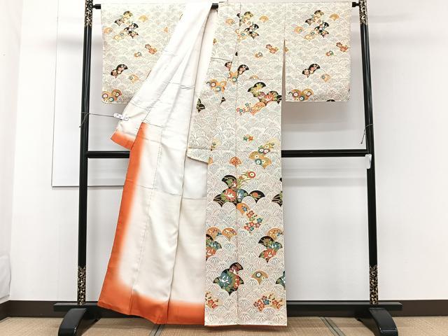 平和屋着物■訪問着 青海波草花文 金彩 正絹 逸品 CABF8385xi