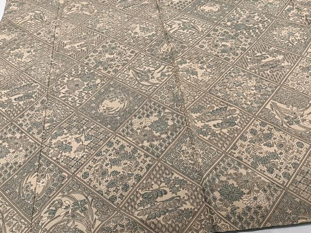 平和屋着物■上質な小紋 菱草花文 正絹 逸品 CABF8389xi