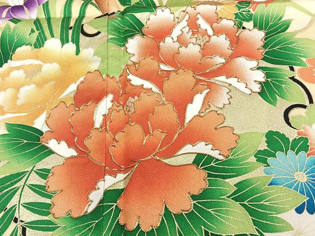平和屋着物■豪華振袖 駒刺繍 枝梅花文 金彩 正絹 逸品 CABF8390xi