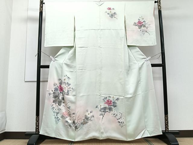 平和屋着物■訪問着 手描き 草花文 暈し染め 金銀彩 正絹 逸品 CABF8397xi