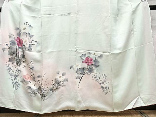 平和屋着物■訪問着 手描き 草花文 暈し染め 金銀彩 正絹 逸品 CABF8397xi