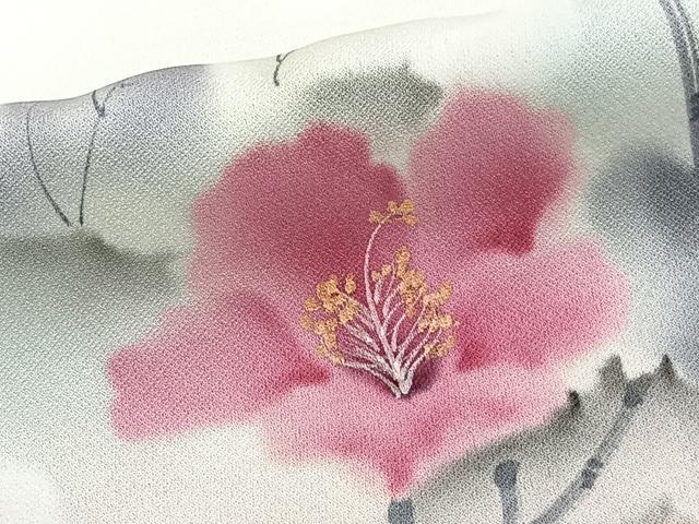 平和屋着物■訪問着 手描き 草花文 暈し染め 金銀彩 正絹 逸品 CABF8397xi