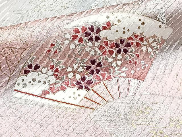 平和屋着物■上質な小紋 扇花文 金銀彩 正絹 逸品 CABF8398xi