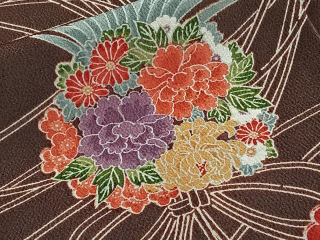 平和屋着物■上質な小紋 束花文 正絹 逸品 CABF8399xi