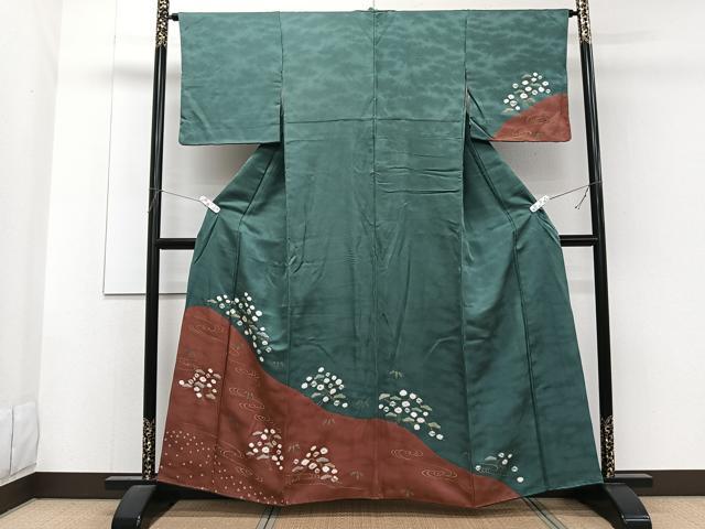 平和屋着物■訪問着 絞り 流水枝花文 暈し染め 金彩 正絹 逸品 CABF8400xi