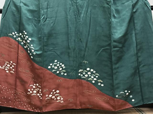 平和屋着物■訪問着 絞り 流水枝花文 暈し染め 金彩 正絹 逸品 CABF8400xi